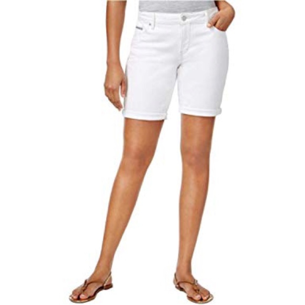 White Calvin Klein Jean Shorts